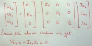 now the sequence network equation can be written as above