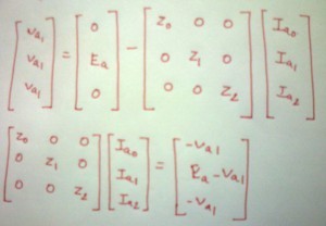 sequence network equation can be calculated as it