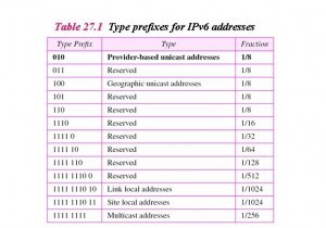 Type prefix for IPv6 address