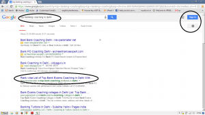 google search pic on "top banking coaching of delhi"