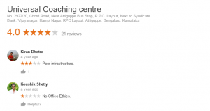 Universal Coaching centre For IBPS In Bangalore