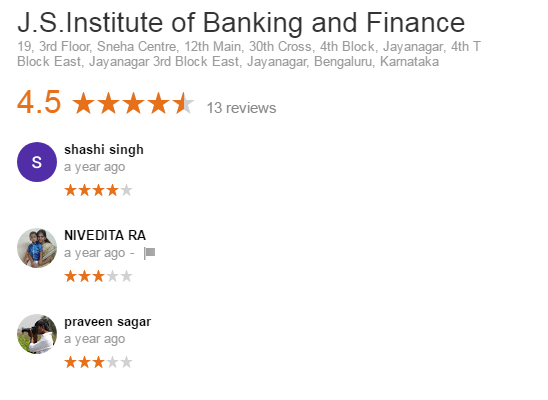 J.S.Institute of Banking and Finance In Jayanagar Bangalore