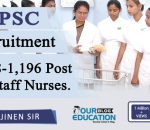 TSPSC Recruitment 2018-1,196 Post for Staff Nurses.