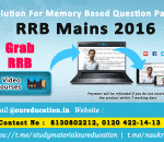 Solution for Memory Based Question Paper of RRB Mains 2016