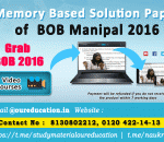  Solution For Memory Based Question Paper of BOB Manipal 2016