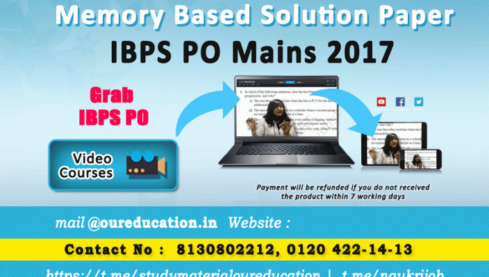 Solution for Memory Based Question Paper of IBPS PO Mains 2017