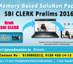 Solution For Memory Based Question Paper of SBI CLERK Prelims Paper-2 2016