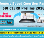 Memory Based Question Paper of SBI CLERK Prelims Paper-2 2016