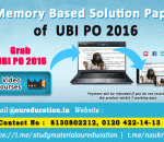 Solution for Memory Based Question Paper of UBI PO 2016