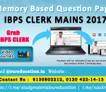 Memory Based Question Paper of IBPS Clerk Mains 2017