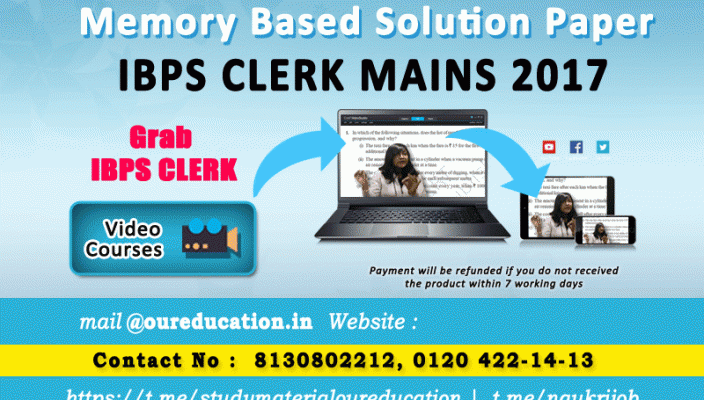Solution for Memory Based Question Paper of IBPS Clerk Mains 2017