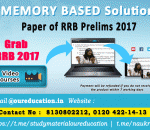 RRB PO Prelims 2017 Reasoning Question Paper