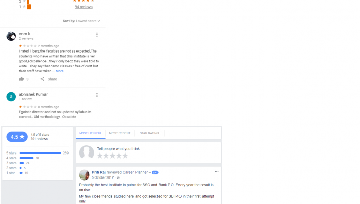 Career Planner Coaching Patna Reviews