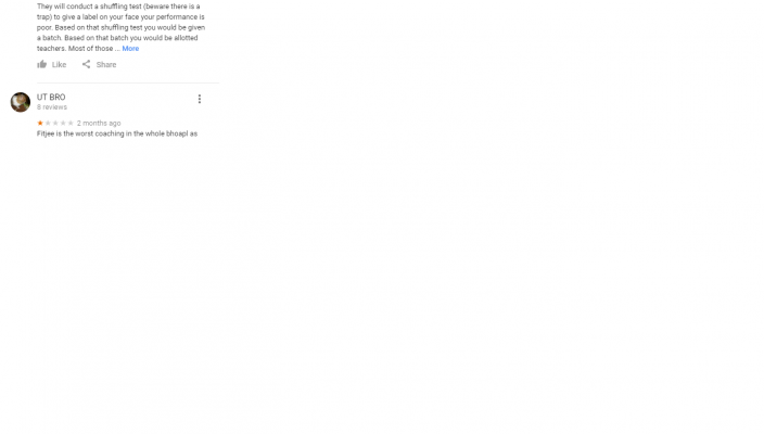 FIITJEE Bhopal Reviews