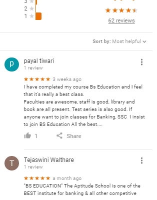 BS Education SSC & Bank Coaching Nagpur Google Reviews