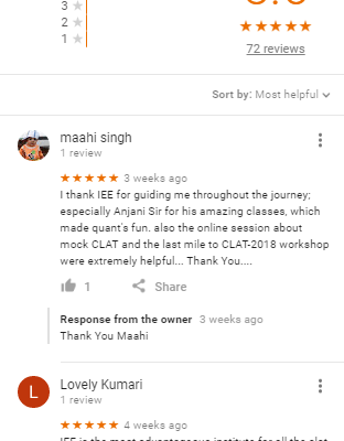 IEE CLAT Coaching Patna Reviews