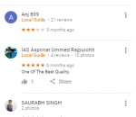 Ojaank foundation Coaching Delhi Google Review