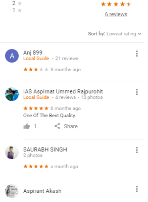 Ojaank foundation Coaching Delhi Google Review