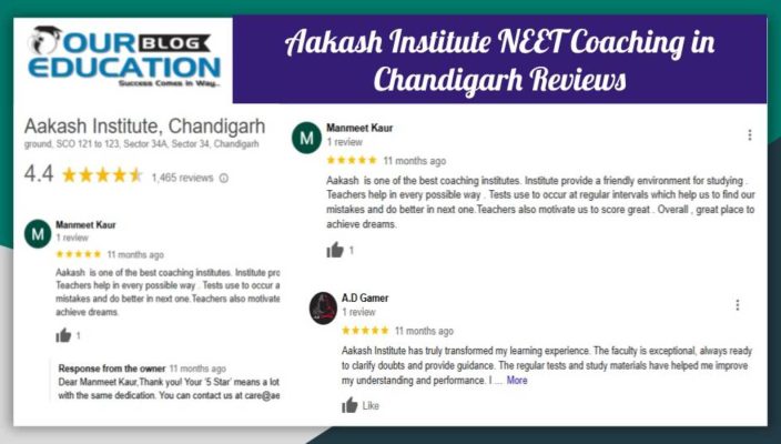 Aakash Institute for NEET Coaching in Chandigarh Review