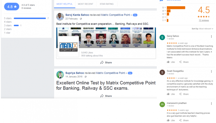 Matrix Competitive Point SSC coaching Bhubaneswar Reviews