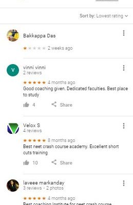 Neet Crash course Academy BANGALORE REVIEWS