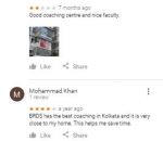 BRDS Wood Street NATA Kolkata Coaching Reviews