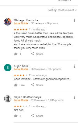 Mies Coaching Kolkata Bank Reviews