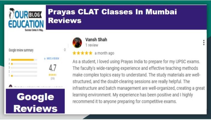CLAT classes prayas coaching reviews mumbai