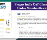 Prayas India CAT Classes in Dadar Mumbai reviews