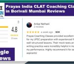 Pyraya CLAT Coaching borivilla reviews