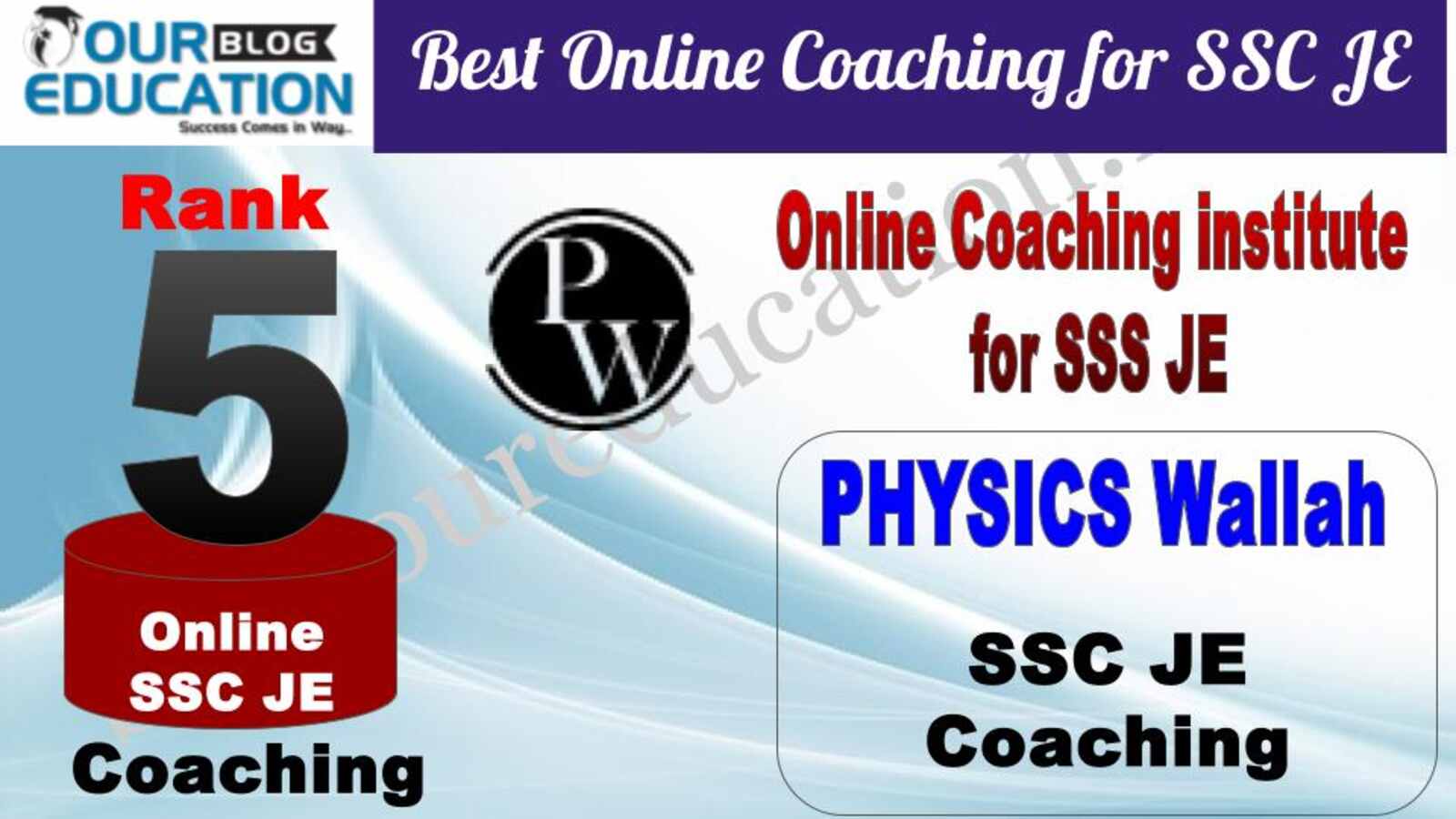 Rank 5 PHYSICS Wallah Online coaching for SSC JE