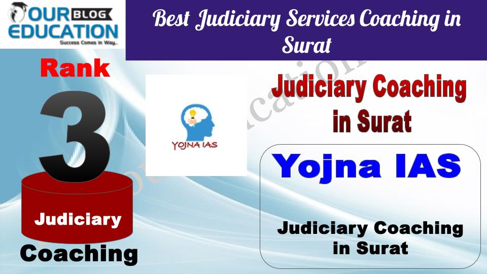 Rank 3. Yojna IAS Best Judiciary Services Coaching in Surat