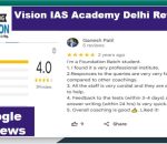 vision IAS academy delhi reviews