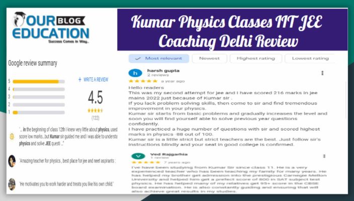 Kumar Physics Classes IIT JEE Coaching Delhi Review