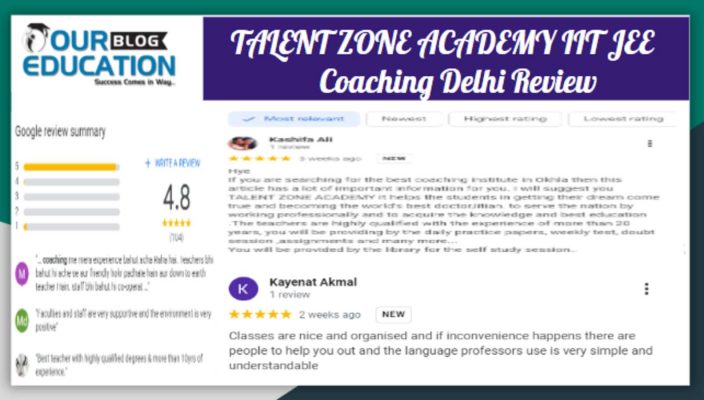 TALENT ZONE ACADEMY IIT JEE Coaching Delhi Review