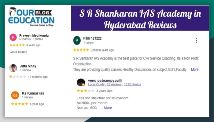 S R Shankaran IAS Academy in Hyderabad Reviews