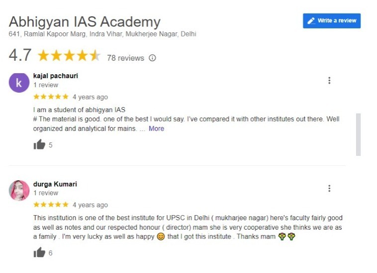 Abhigyan IAS Academy DELHI REVIEWS