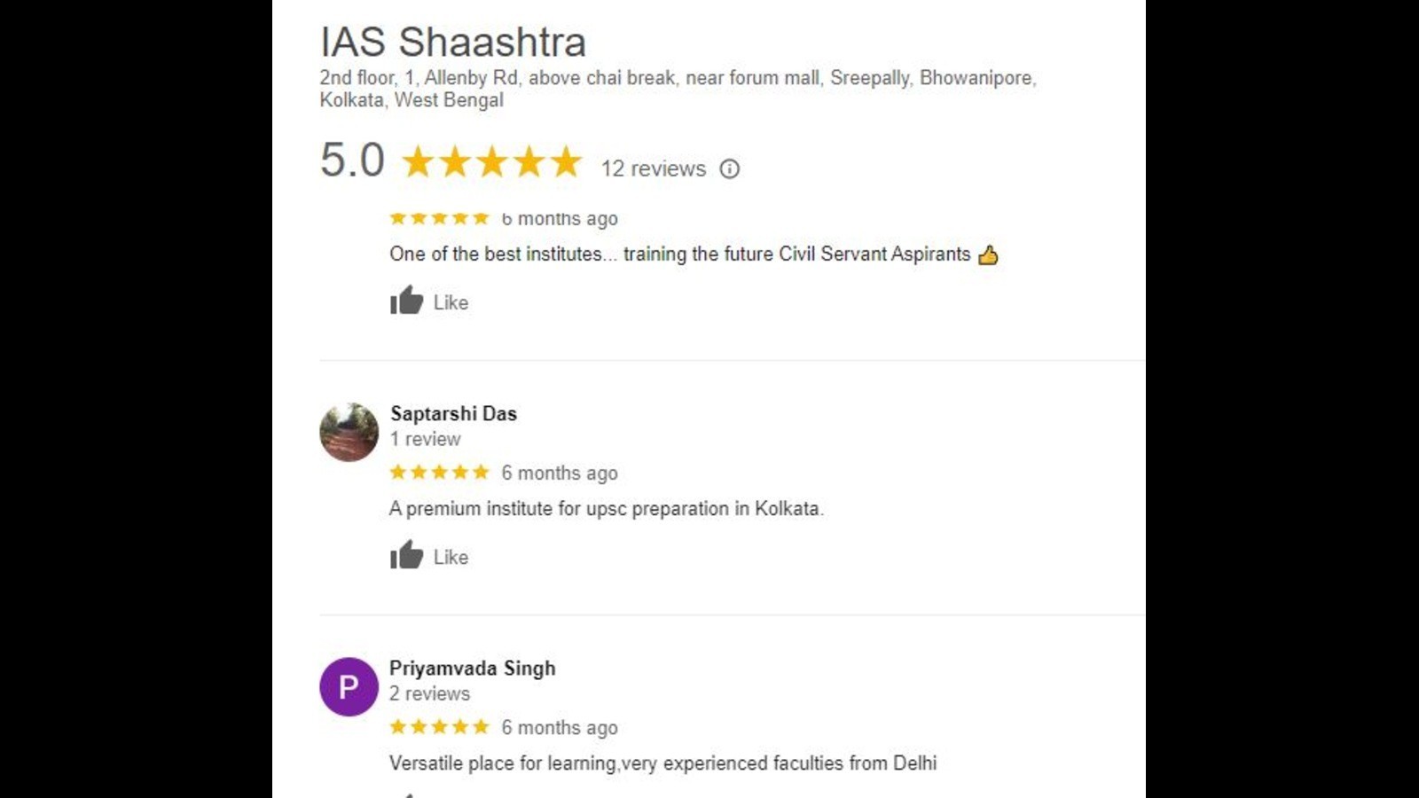 IAS Shaashtra Google Review