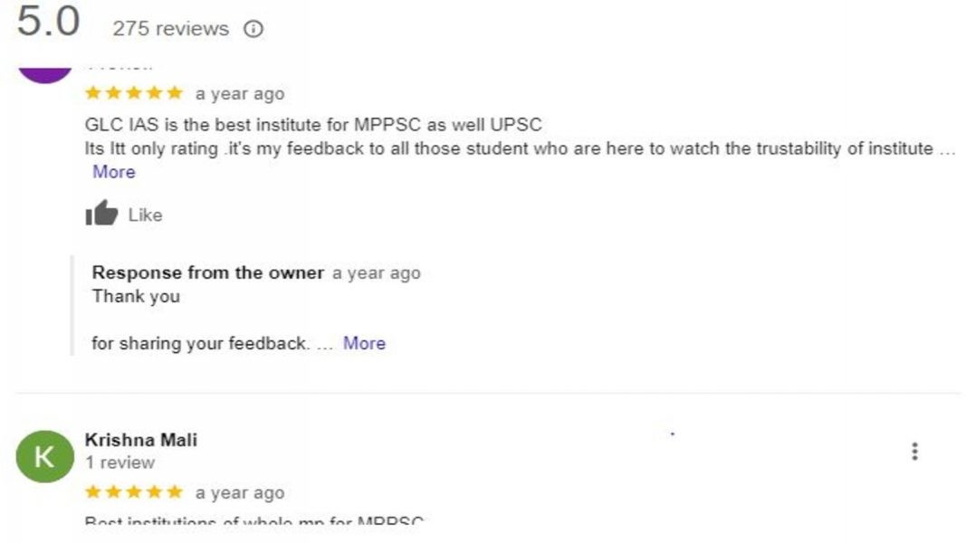 review of GLC Coaching in Indore