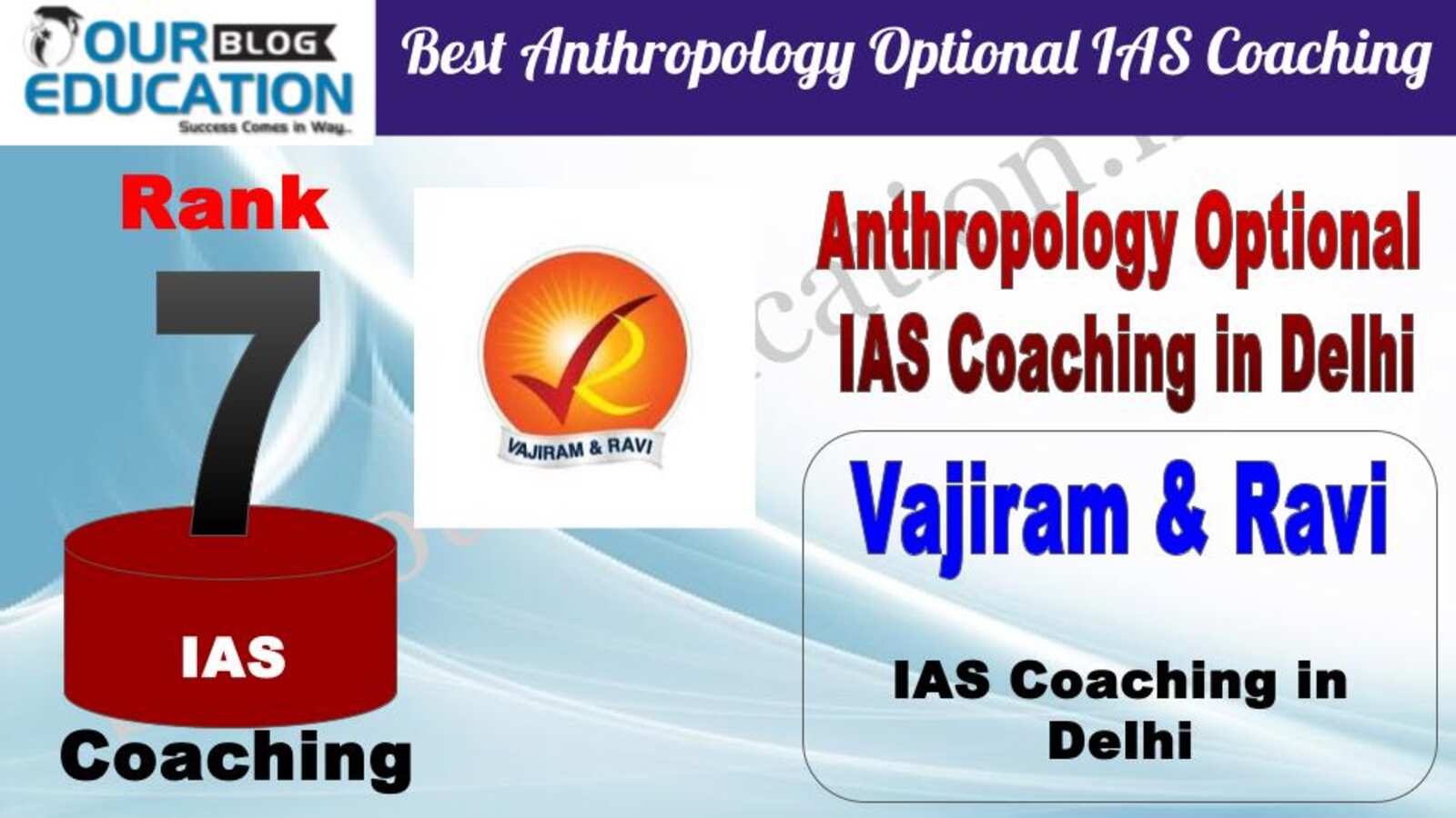 7. VajiRam and Ravi Best Anthropology Optional IAS Coaching