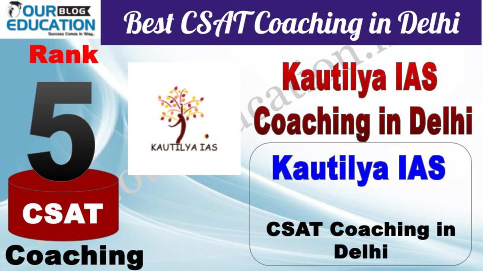 Rank 5. Kautilya IAS Best CSAT Coaching in Delhi