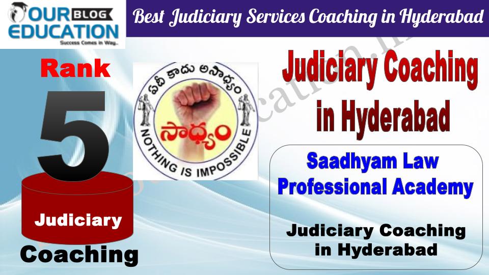 Rank 5. Saadhyam Law Professional Academy Best Judiciary Services Coaching in Hyderabad