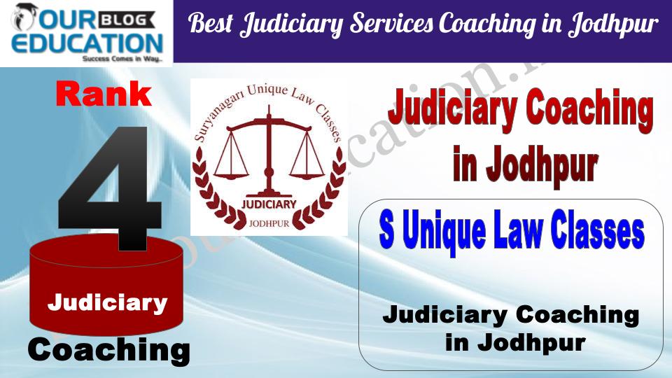 Rank 4 S Unique Law Classes Top Judiciary Services Coaching in Jodhpur