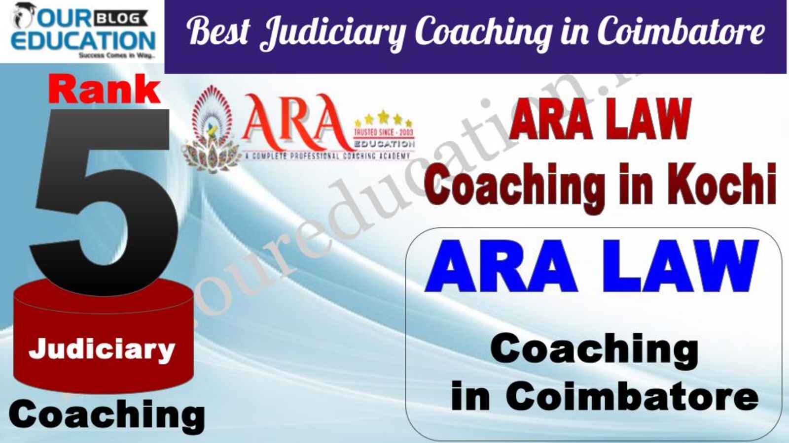 Rank 5 ARA LAW Academy - Best Judiciary Services Coaching Institute in Coimbatore