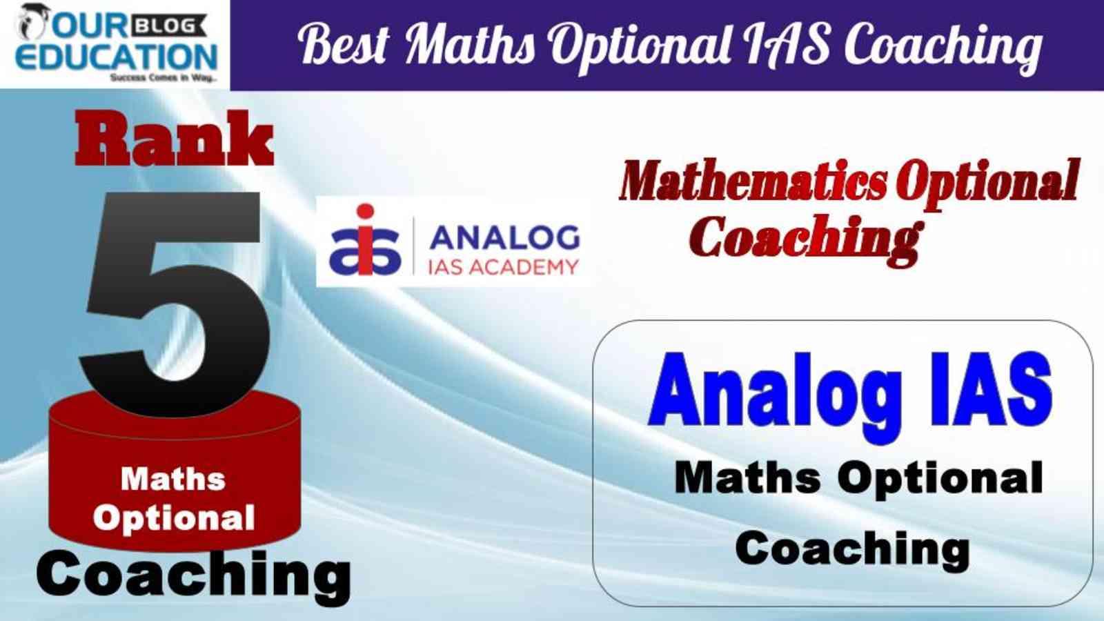 Rank 5 Analog IAS Best Maths Optional IAS Coaching