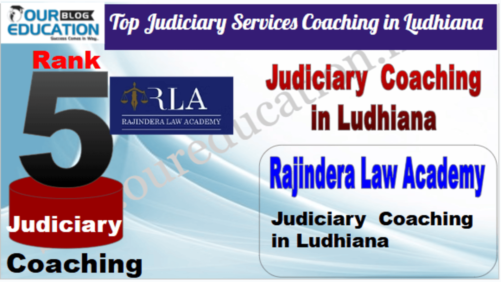 Rank 5. Rajindera Law Academy Top Best Judiciary Services Coaching in Ludhiana