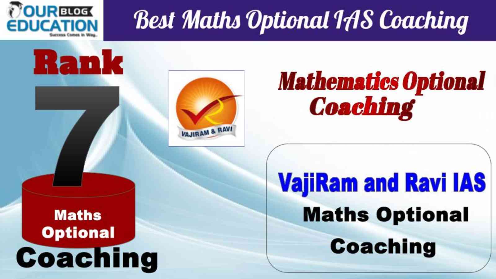 Rank 7 VajiRam and Ravi Best Maths Optional IAS Coaching