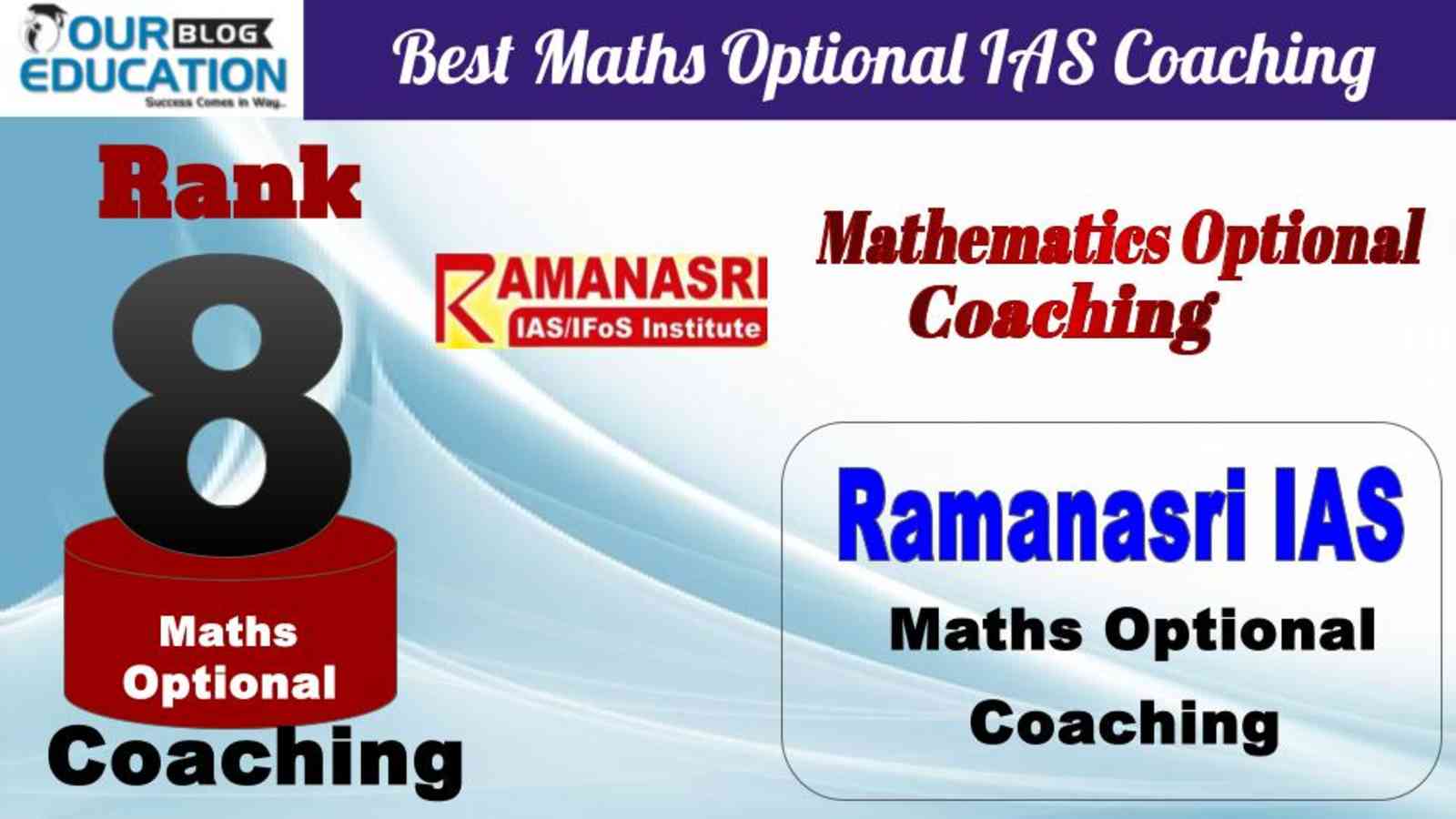 Rank 8 Ramanasri IAS Best Maths Optional IAS Coaching