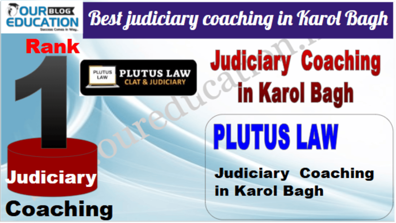 Rank 1. PLUTUS LAW Judiciary Coaching institute in Karol Bagh