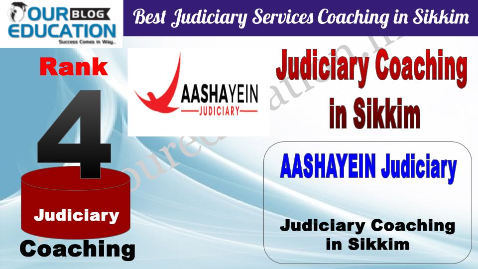Rank 4 AASHAYEIN Judiciary Best Judiciary Services Coaching Institutes in Sikkim